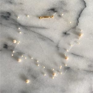NEW vintage Pearl floating necklace